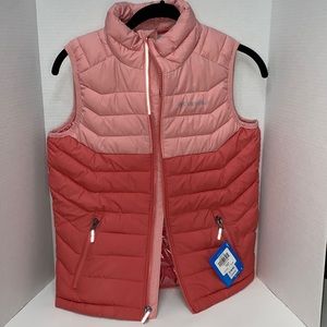 Columbia Vest Girls Omni Heat Reflective Thermal Front Zip Pink Size Medium